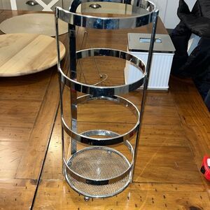 Heavy Chrome Spare Bathroom Toilet Tissue Paper Roll Holder Storage Stand